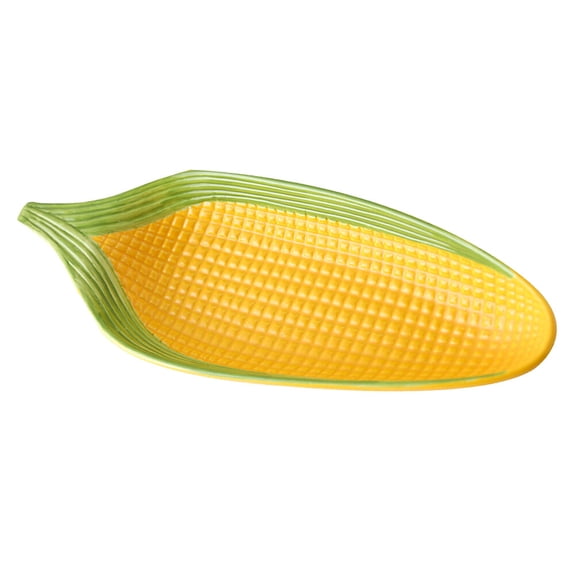 Hemobllo Yellow Ceramic Serving Plate for Refreshments and Table Decor - 1 Piece Stylish Dish