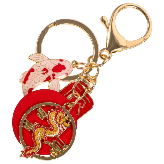 Hemobllo Dragon Keychain Charm Metal 1Set for Daily Use and New Year Celebration
