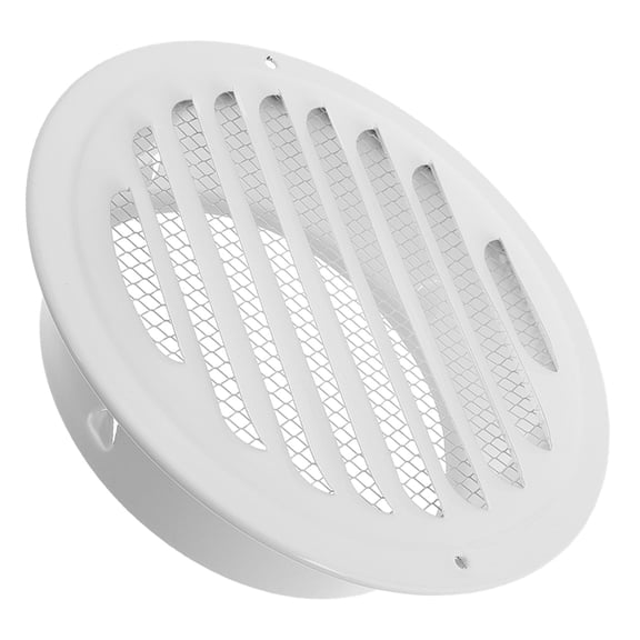 Hemobllo White Stainless Steel Exhaust Vent Cover, Flat Weather-Resistant Duct Vent for Home Ventilation and Outdoor Use