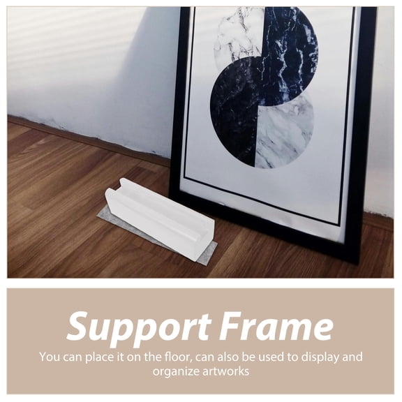 Hemobllo Wood Full Length Mirror Stand with Anti Slip Support for Secure Artwork Display in White