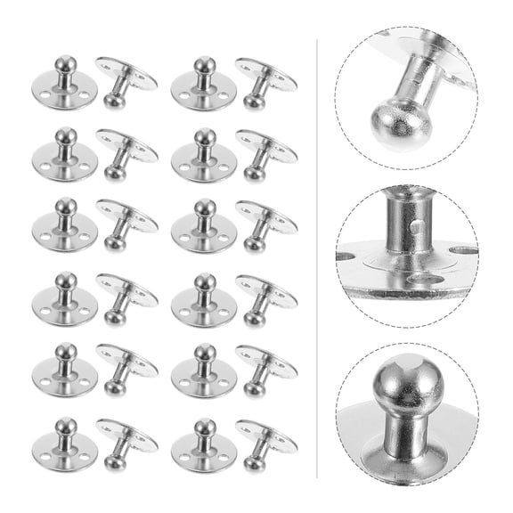 Hemobllo 20Pcs Plated Silver Gas Struts Mounting Brackets Heavy Duty Iron Construction for Furniture Lift Support