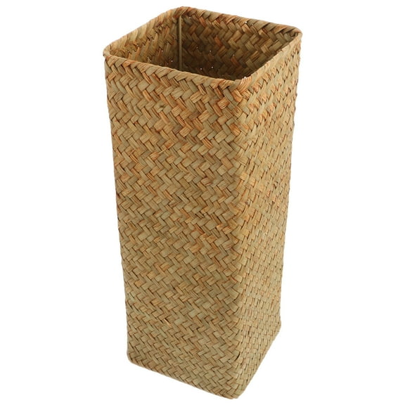 Hemobllo Brown Tall Decorative Basket Vase Handmade Woven Rattan Flower Arrangement Vase