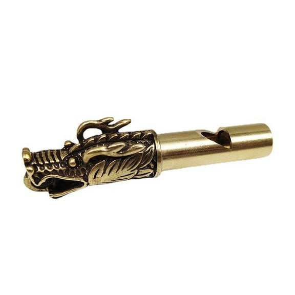 Hemobllo Handheld Whistle Dragon Head Shape Brass Outdoor Survival 1Pcs
