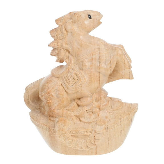 Hemobllo Chinese Zodiac Horse Figurine Wood 1Set