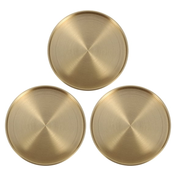 Hemobllo 3Pcs Golden Brass Copper Coasters Decorative Cup Mats for Home Table Drink Protection