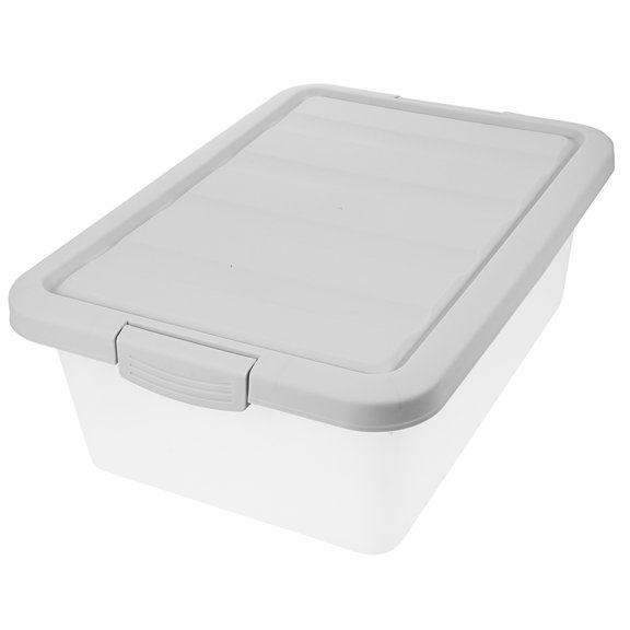 Hemobllo Lightweight Grey Plastic Storage Container with Lid Ideal for Clothes and Sundries