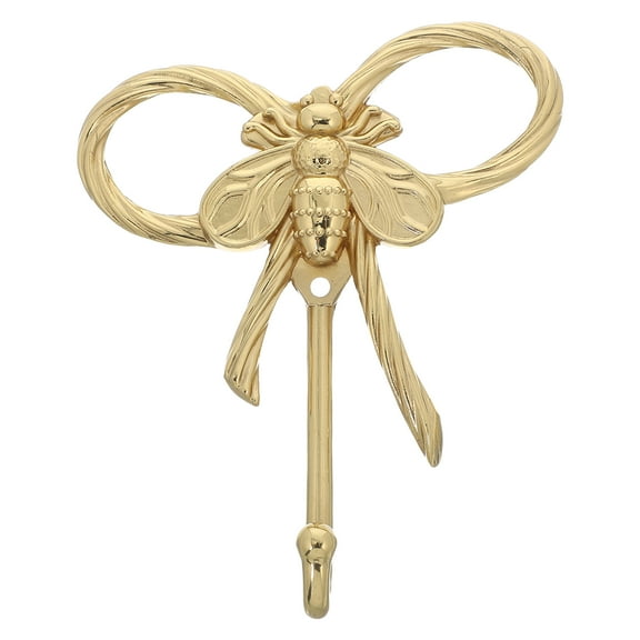 Hemobllo Brass Bee Decoration Wall Mounted Hanging Hooks Golden Farmhouse Decor 1Set
