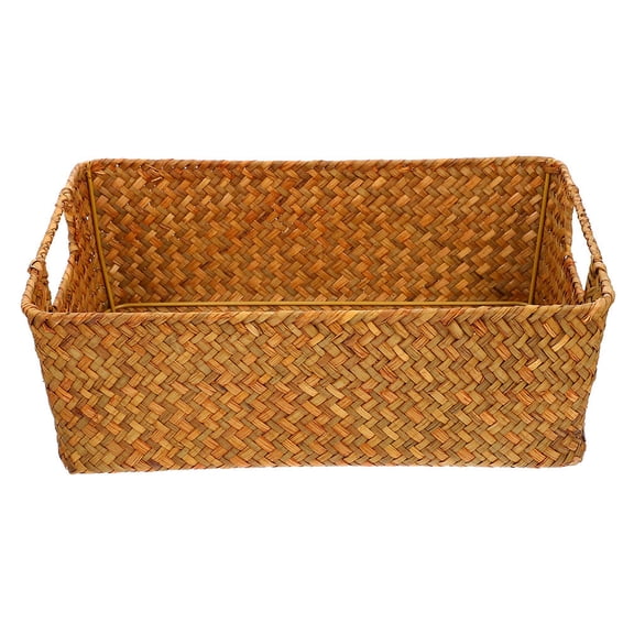 Hemobllo Multifunctional Rattan and Seagrass Basket for Home Organization and Shelf Display