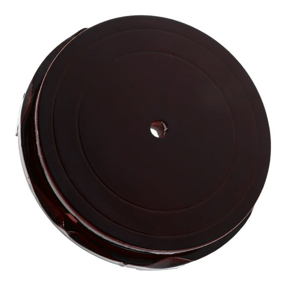 Hemobllo Dark Red Wood Round Display Stand for Vase, Flowerpot, and Home Decor Accents