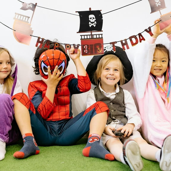 Hemobllo Pirate Birthday Banner Multi-Color Paper for Joyful Party Atmosphere