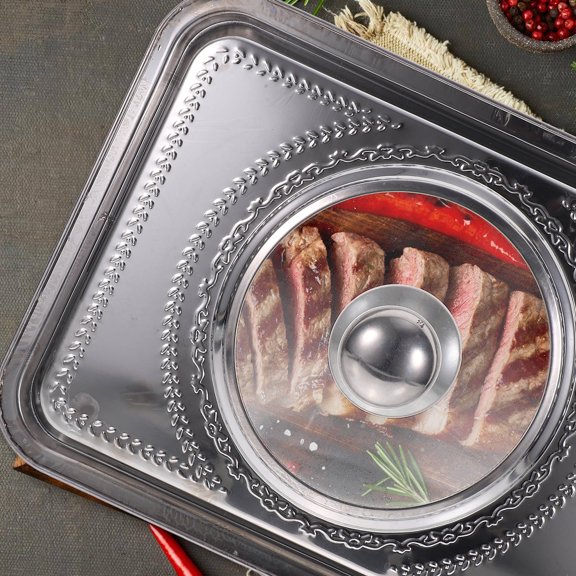 Hemobllo Protective Lid for Food Tray Stainless Steel Food Dish Cover for Home Use 1Pack