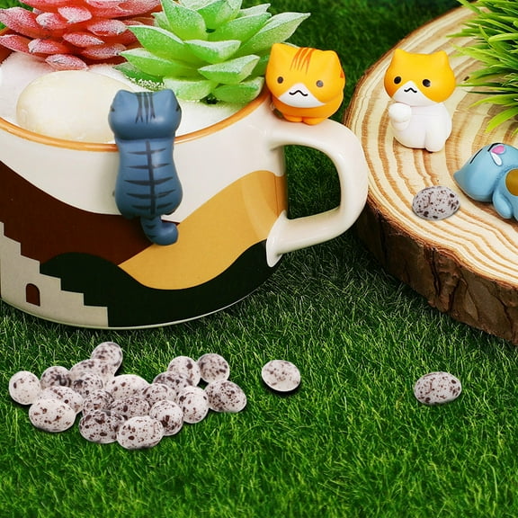 Hemobllo 20pcs Mini Plastic Statue Quail Egg Prank for Garden Statues and Home Decoration