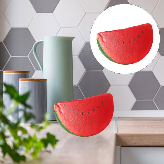 Hemobllo Realistic Red Watermelon Slice Model for Photography Props and Window Display