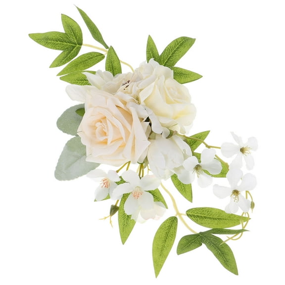 Hemobllo Realistic White Artificial Tropical Leaves for Wedding Cake Topper and Table Decoration