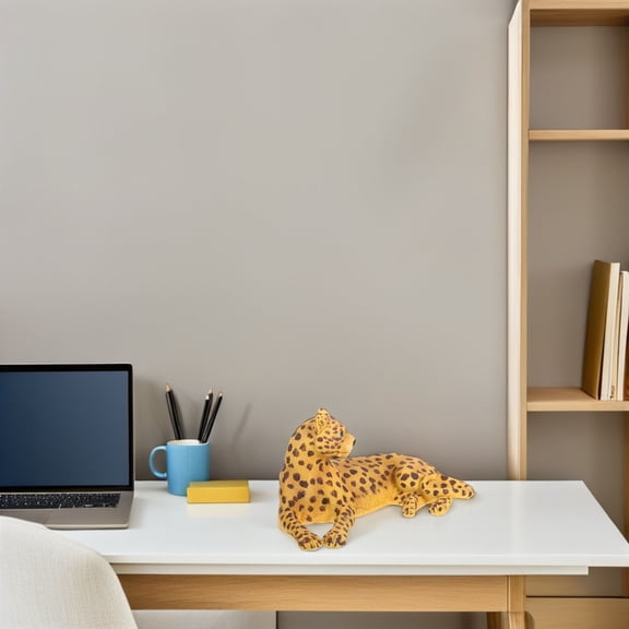 Hemobllo Resin Leopard Sculpture Decorative Statue for Living Room Bedroom and Office Home Decor