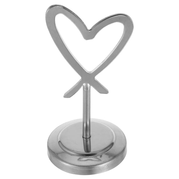 Hemobllo Elegant Plated Silver Heart Table Sign Holder Clip for Photo Note and Memo Display