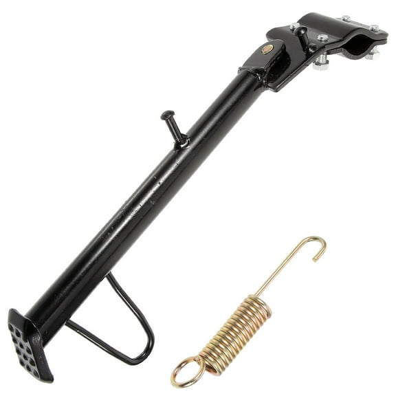 Hemobllo Universal Motorcycle Kickstand Black Metal Side Support for Easy Installation