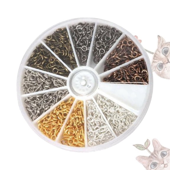 Hemobllo Small Eyelet Screws Threaded Hook Alloy 600Pcs Assorted Color