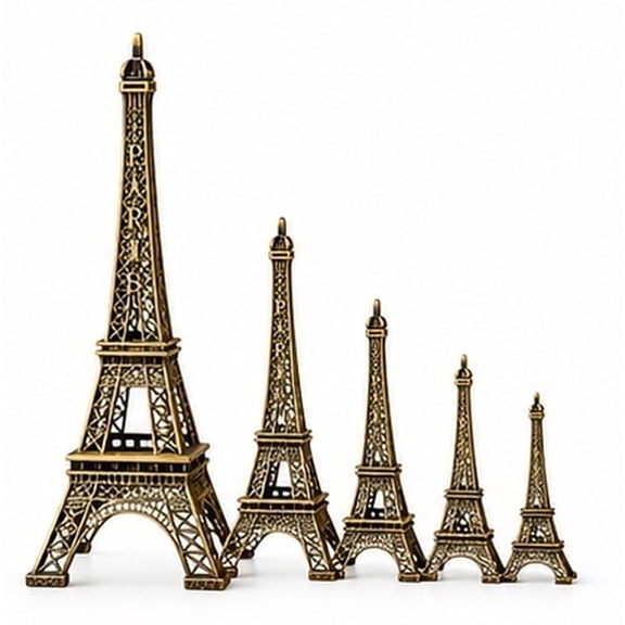 Hemobllo 5-Pack Small Eiffel Tower Statues Alloy Figurines Collectible Souvenir Set