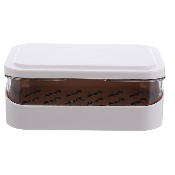 Hemobllo White Soap Holder Box for Bathroom, Multi-Purpose Storage with Strong Load-Bearing Capacity