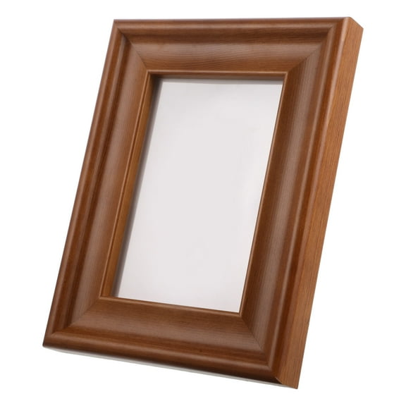 Hemobllo Light Brown Solid Wood Picture Frame 5 Inches Rustic Photo Gallery for Home Office Wall Hanging or Tabletop 2pcs