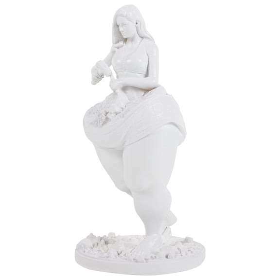 Hemobllo White Resin Yoga Woman Figurine Sculpture, Artistic Fitness Decor for Home, Meditation and Relaxation Display