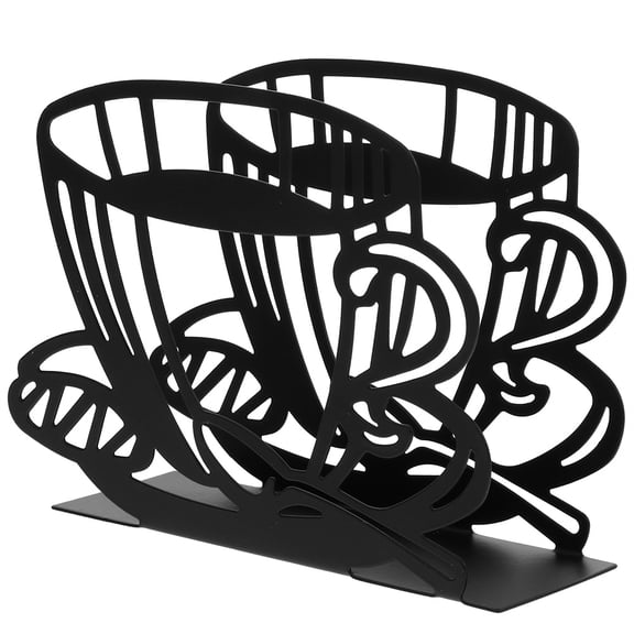 Hemobllo Black Metal Napkin Holder with Stylish Design for Kitchen, Bar, Dining Table Display and Organization
