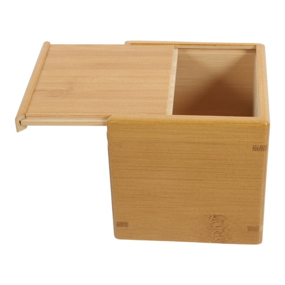 Hemobllo Solid Wood Tea Box with Sliding Lid, Elegant Tea Organizer and Small Item Storage Solution for Home and Office