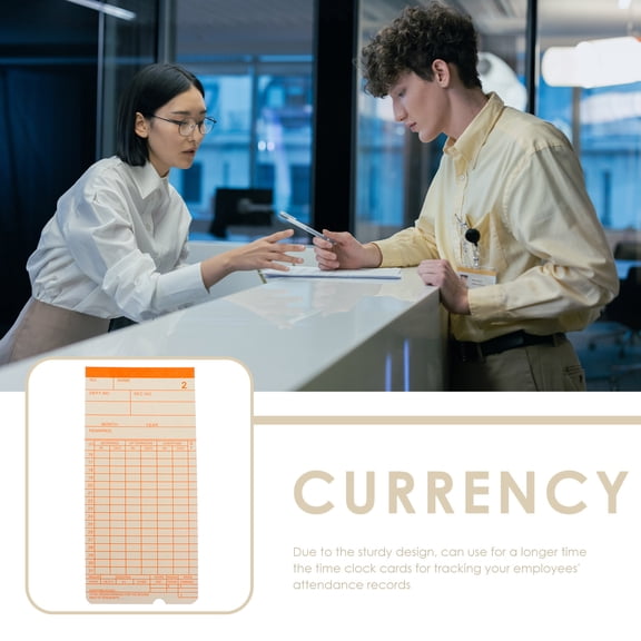 Hemobllo Employee Attendance Recorder Time Cards with Beige Paper for Precise Work Time Tracking and Management