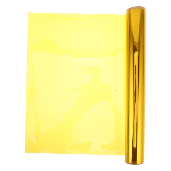 Hemobllo Yellow Decorative Window Film for Bathroom Uv Protection Translucent Heat Blocking Cling