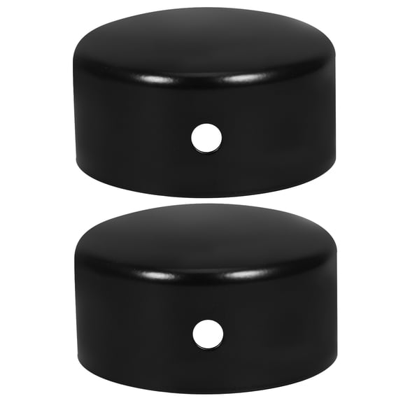 Hemobllo 2-Pack Black Stainless Steel Round Handrail End Caps for Staircase, Home, Office Safety and