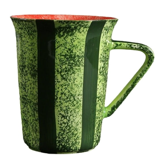Hemobllo Ceramic Watermelon Cup, Vibrant Underglaze, Fun Tea Time Accessory