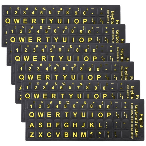 Hemobllo Matte Black PVC Keyboard Stickers Easy to Distinguish English Letter Decals