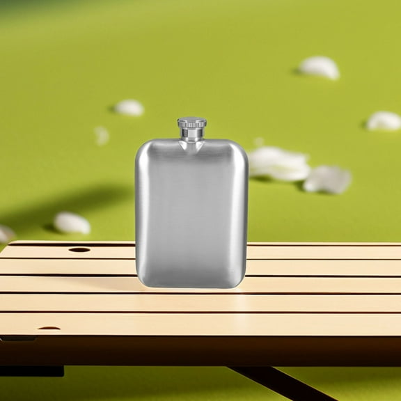 Hemobllo Vintage Stainless Steel Flask with Matte Finish Portable Hip Bottle for Outdoor Travel and Home Use