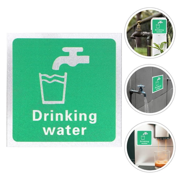 Hemobllo Outdoor Safe Drinking Water Sign, 1 Piece Green Aluminum Alloy Marker for Parks and Public Areas