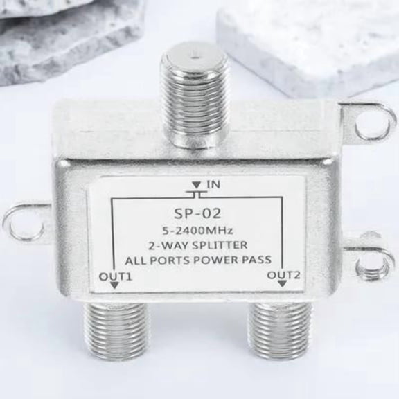 Hemobllo 2-Way Cable Splitter for TV, High-Speed Amplified Antenna, Compatible with RG6 Systems