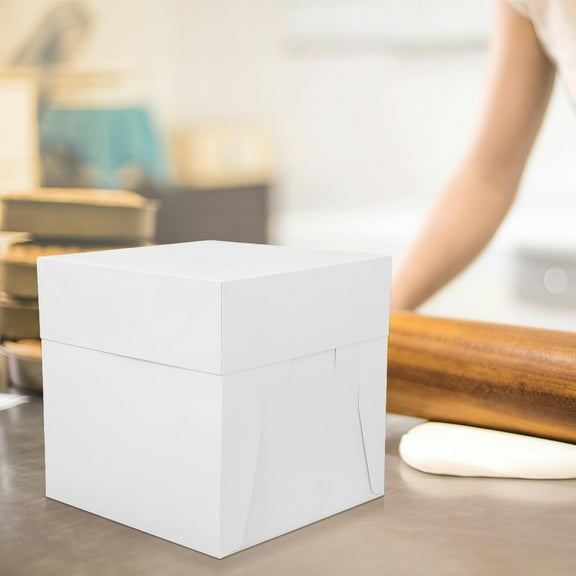 Hemobllo Portable White Cake Container with Cake Board for Special Occasions