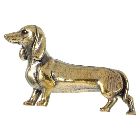 Hemobllo small statue decor Mini Dachshund Figurine Brass for present Occasions 1Pcs