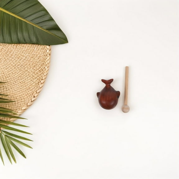 Hemobllo Wood Sculpture Temple Block Brown 1Pcs