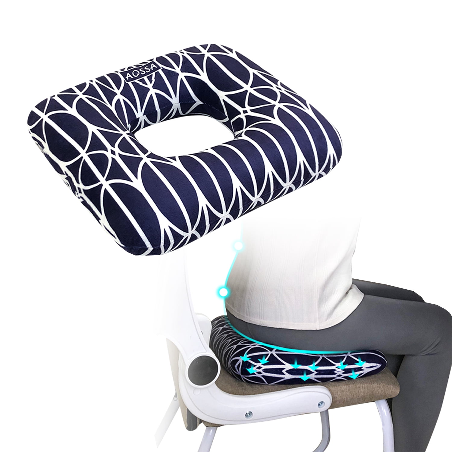 Hemorrhoid Cushion Donut Pillow for Tailbone Pain, Bedsore Relief, Pregnancy & Post-Surgery Support, Sciatica & Hip Pain Relief, Chair Seat Pad for Sitting & Ear Piercing