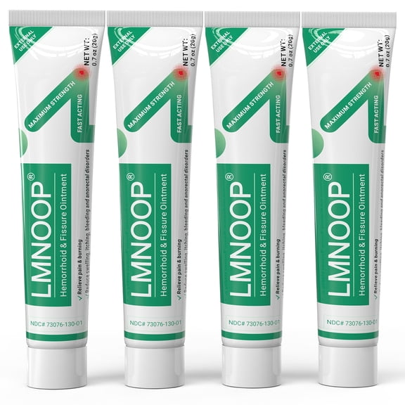 Maximum Strength Hemorrhoid Ointment, Fast Relief of Pain, Itching, Burning, Swelling, Fissures & Bleeding. Long-Lasting Comfort for Internal & External Hemorrhoid Discomfort (4-Pack)