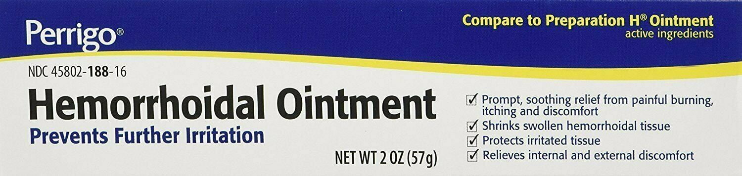 Hemorrhoidal Pain Relief Ointment Generic for Preparation H for Fast Relieves of Internal and External Hemorrhoid Symptoms 2 oz. Per Tube Pack of 2 Total 4 oz.