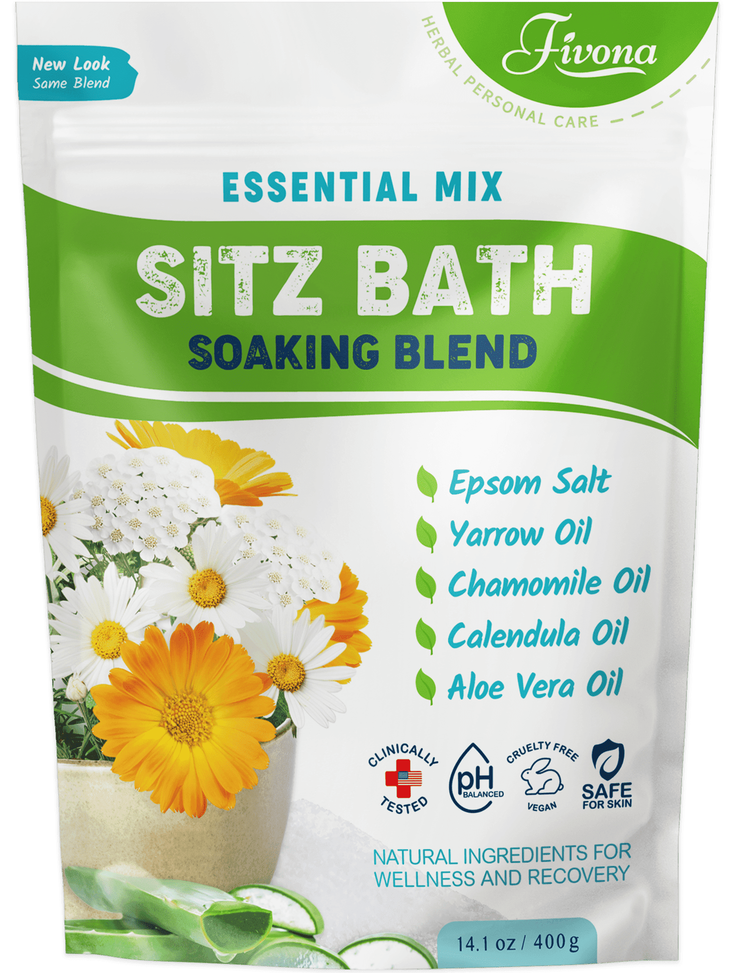 Hemorrhoids Sitz Bath Soak Blend of Epsom Salt with Essential Oils for Postpartum and Hemorrhoid Care - 14.1 oz