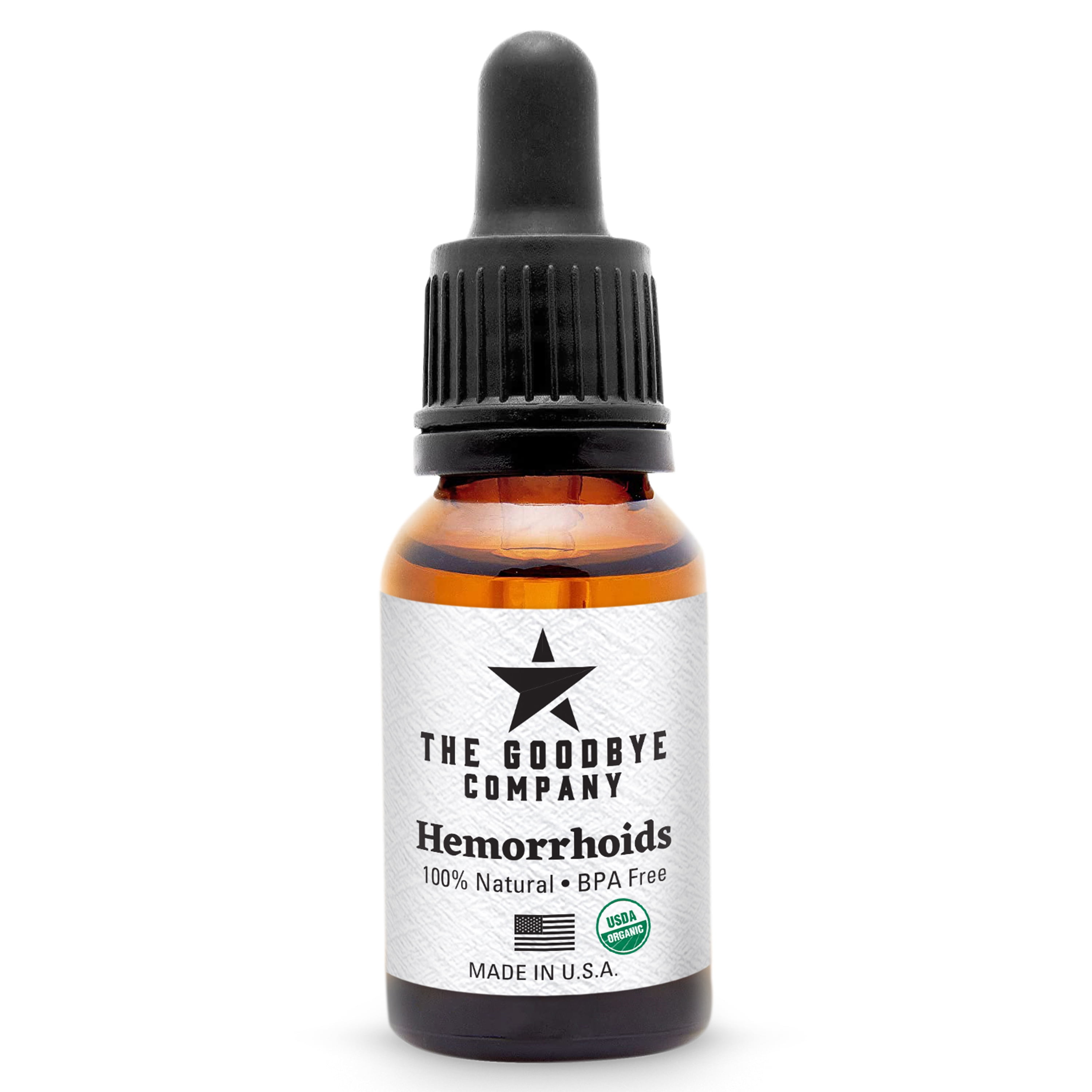 Hemorrhoids Treatment USDA Organic - Natural Vegan Hemorrhoid Healing Serum, Shrink Hemorrhoids, Made in USA (15 mL)