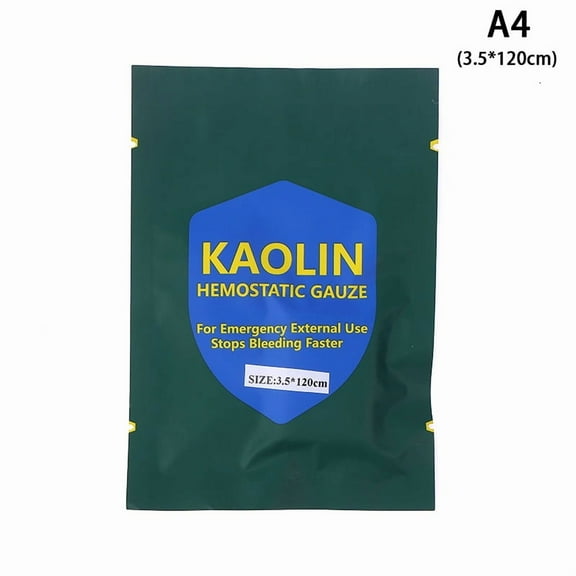 Hemostatic Kaolin Gauze Combat Emergency Trauma Z-Fold Soluble For Ifak 3.5*120CM