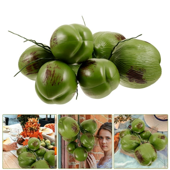 Hemoton 1 Bunch Simulated Food Model Artificial Coconuts Simulated Tropical Fruit Decoration