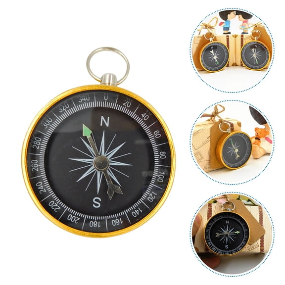YOSADIER compass small key ring Compass Aluminum Alloy Item Keychain Design 1 Pair