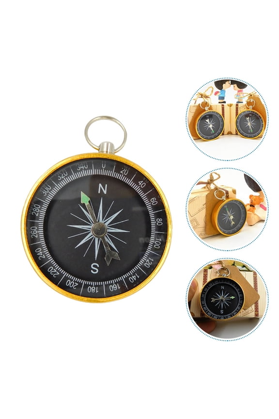 compass small key ring Compass Aluminum Alloy Item Keychain Design 1 Pair