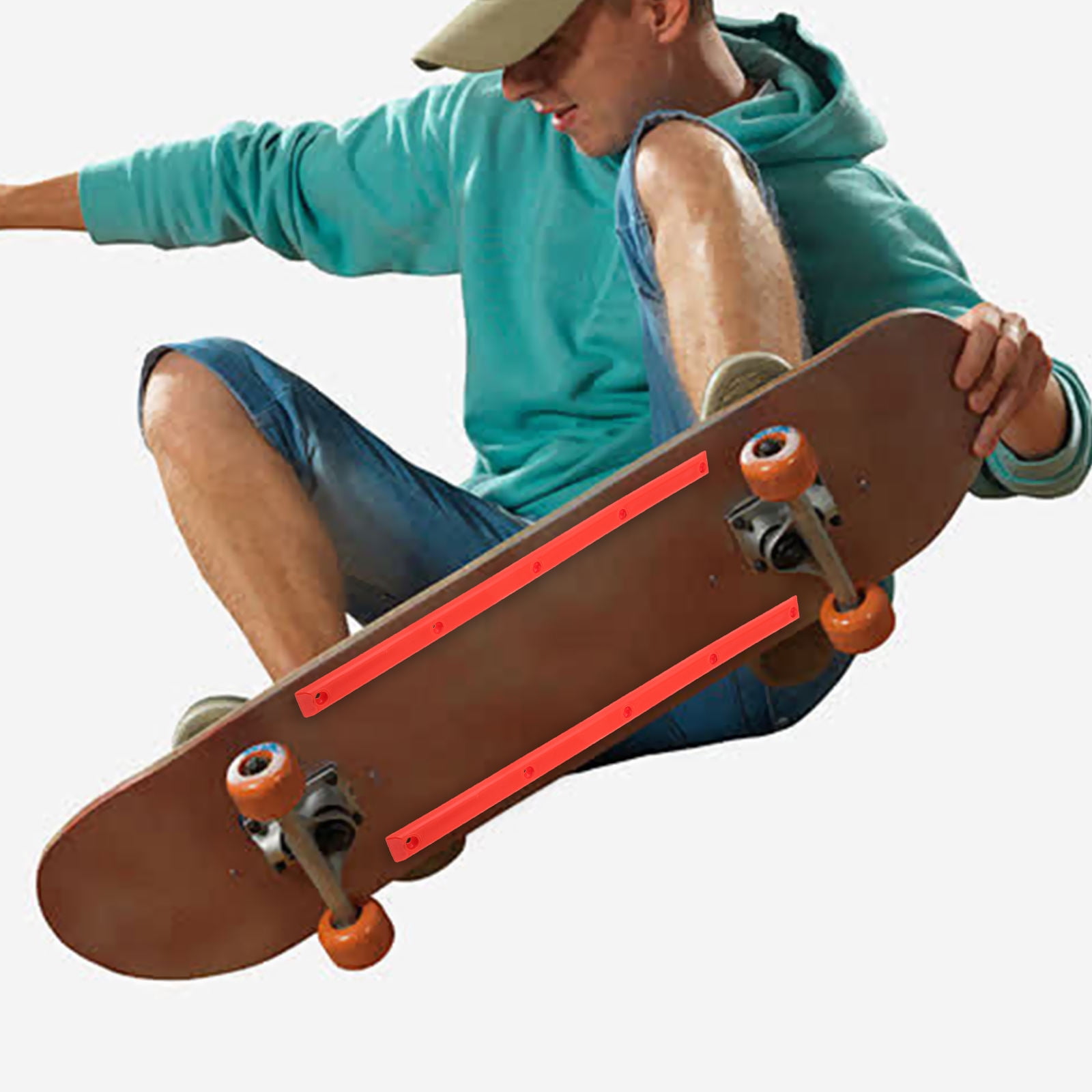 Hemoton 1 Pair and Skateboard Rib Bones Rails ABS Protective Rail ...