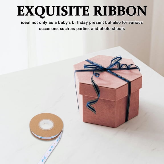 YOSADIER Unique Footprint Pattern Polyester Ribbon for Birthday Packaging and Decorative Craft Accessories